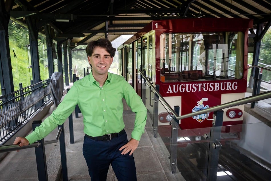 Kirchenmusiker Pascal Kaufmann (32) hat für die Augustusburger Drahtseilbahn eine Komposition geschrieben.