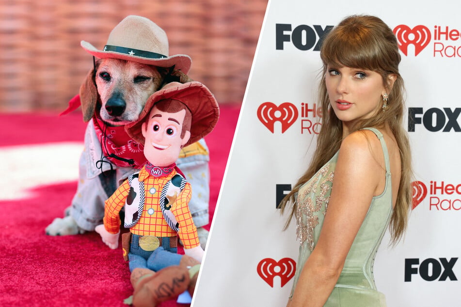 Taylor Swift hit the stage during Tuesday's star-studded premiere of Toy Story 5 in Los Angeles.