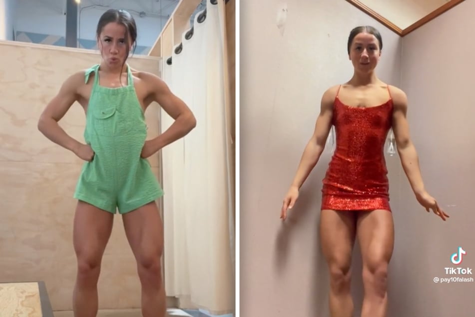 Muskel-Frau probiert sexy Outfits an und bringt damit Millionen zum Lachen
