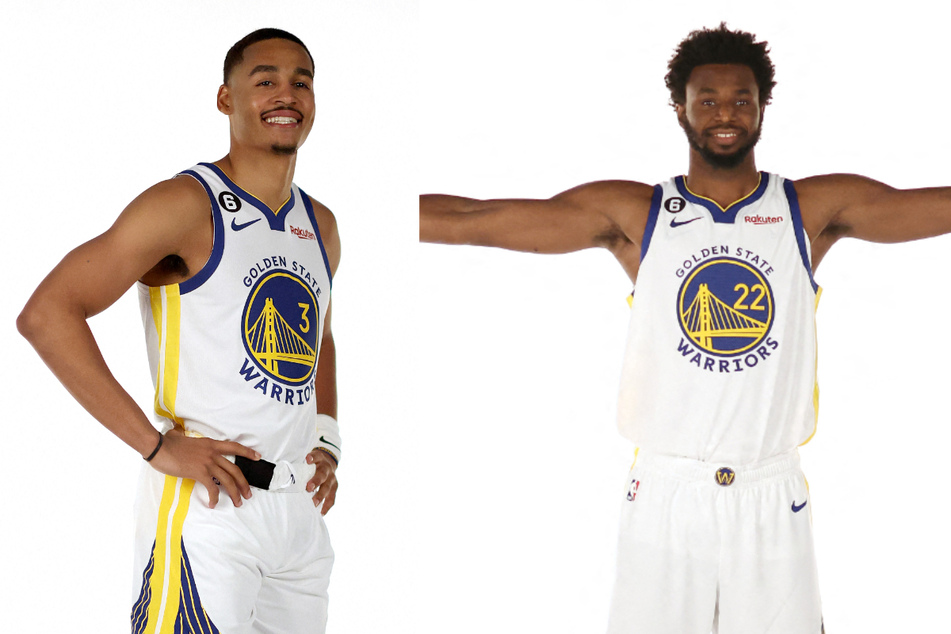 Both Jordan Poole (l.) and Andrew Wiggins secured huge contract extensions to stay with the Golden State Warriors for the next four years.