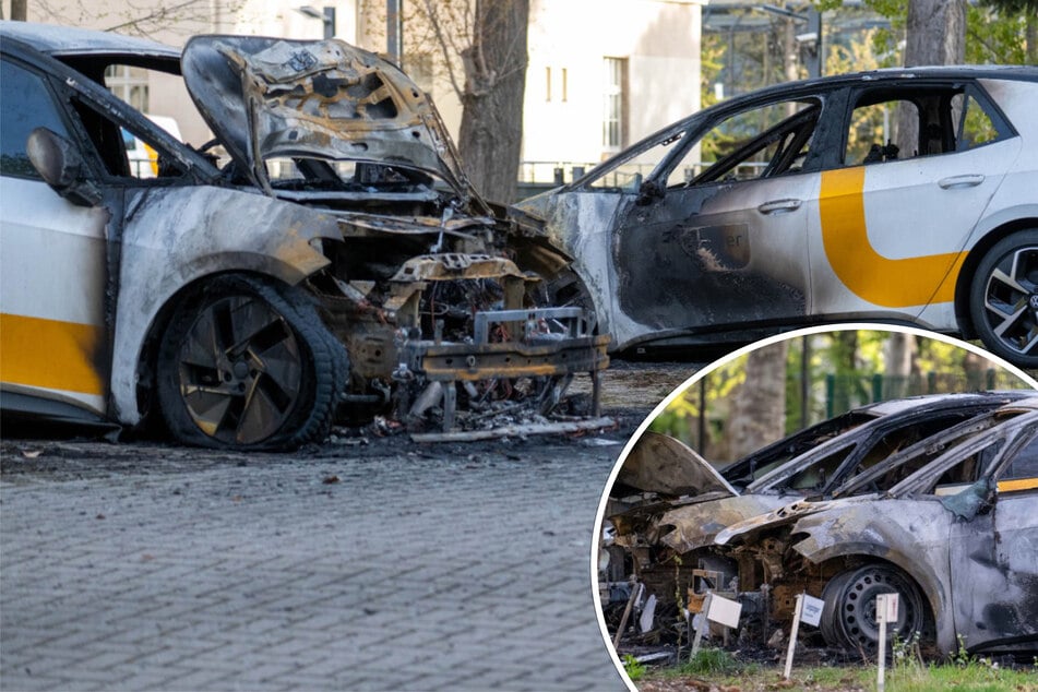 Leipzig: Linker Grillanzünder-Anschlag: Vier Autos der Stadtwerke in Connewitz abgefackelt