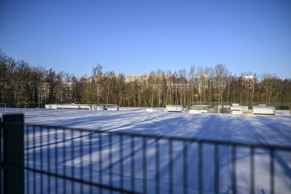 Blick auf den Sportplatz des Vereins Sportfreunde Chemnitz-Süd.