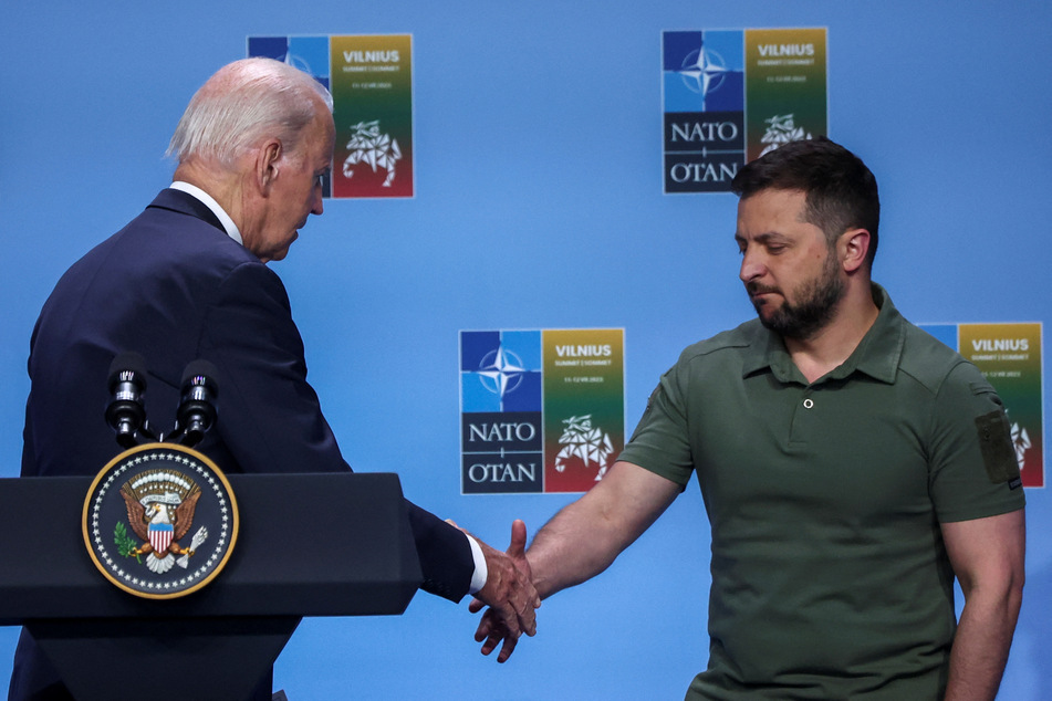 Biden praised Zelensky and his country for setting "an example to the whole world."