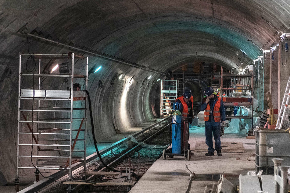 Im Februar 2020 befand sich der neue U-Bahnhof Museumsinsel noch im Rohbau. Am Freitag geht die letzte noch geschlossene Station auf der Verlängerung der U-Bahn-Linie 5 in Betrieb.