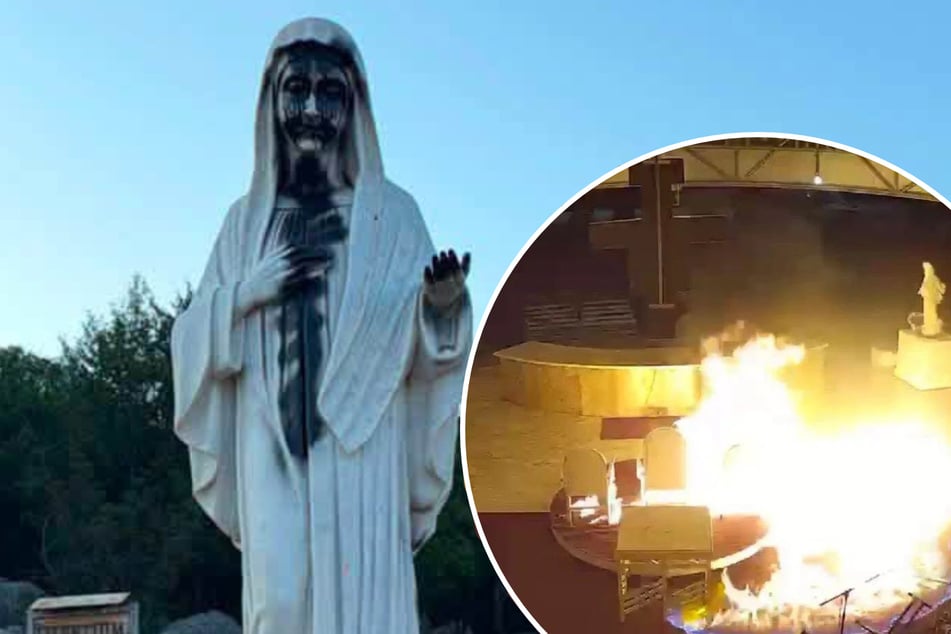 Nächtliche Attacke: Heiligenstatuen geschändet und Freiluft-Altar in Brand gesetzt
