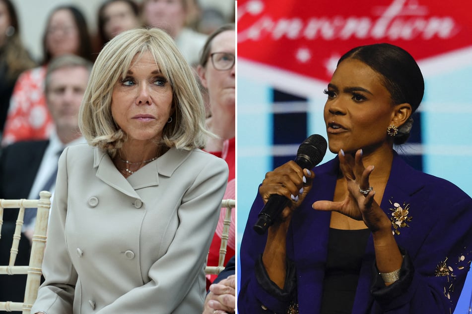 Brigitte Macron (l.) and her husband, French President Emmanuel Macron, are suing far-right influencer Candace Owens for defamation.