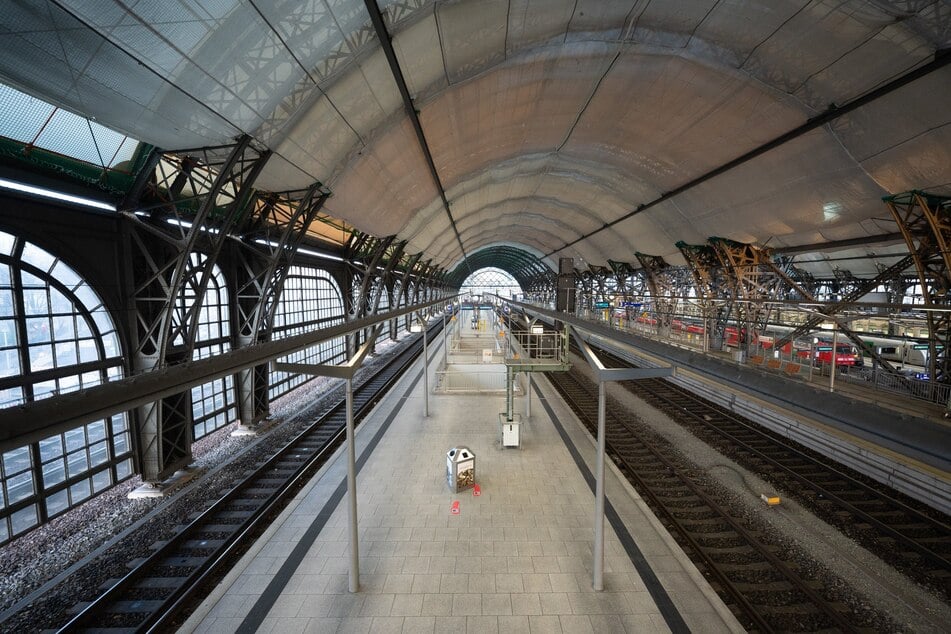 Im Dresdner Hauptbahnhof führten Bundespolizisten in einem Zug Kontrollen durch. (Archivbild)