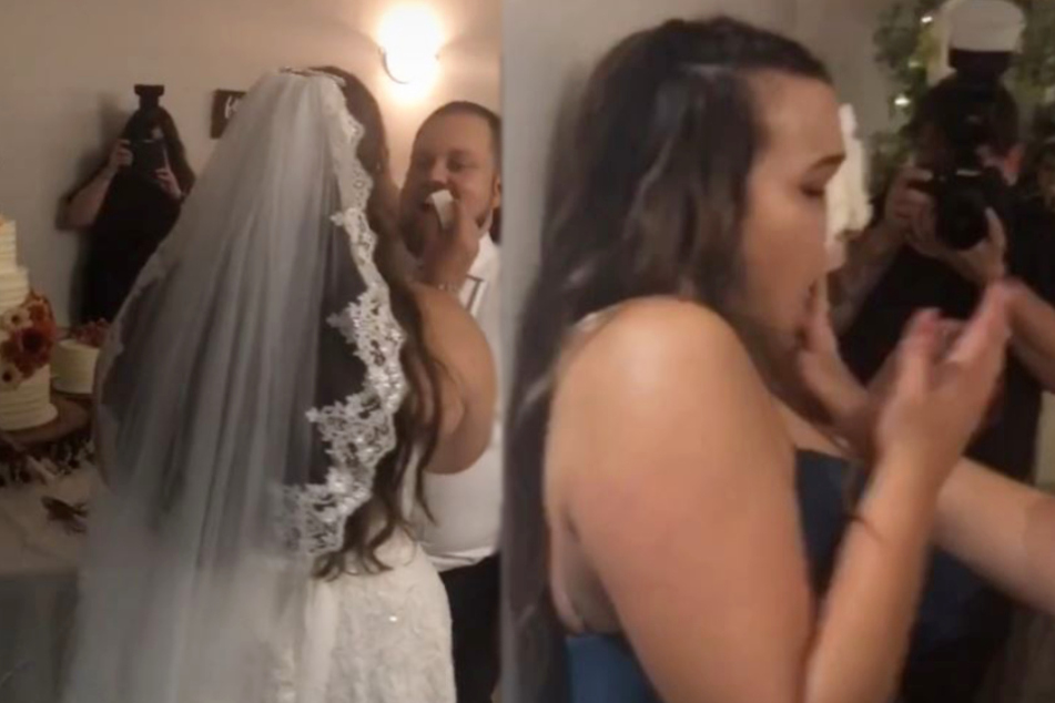 Melanie was hit in the face with a new twist on an old wedding tradition.