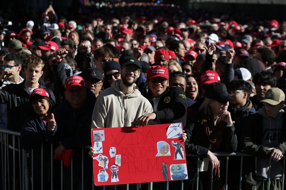 Donald Trump supporters lined up for his rally Sunday at New York's Madison Square Garden.