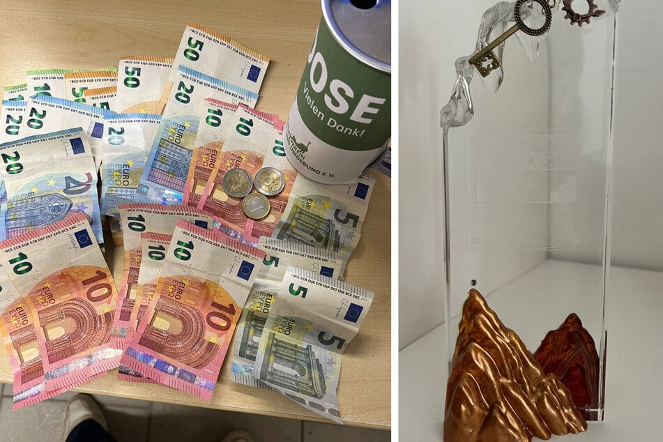 Neben der Auszeichnung aus Glas wurden insgesamt 600 Euro für das Tierwohl gesammelt.