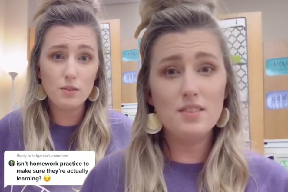Courtney White defended her decision not to assign any homework to students in a viral TikTok video.