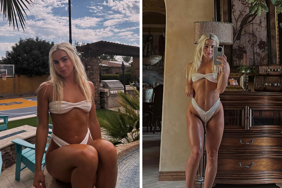 Haley Cavinder flaunts her ab rocking physique in viral bikini post