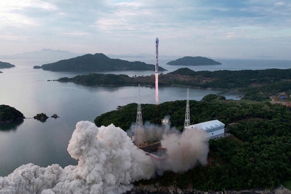 A photo released by North Korea's Korean Central News Agency appears to be the country's Chollima-1 rocket being launched in May.
