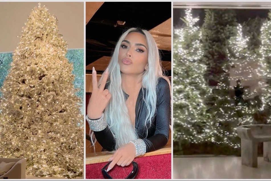 Kim Kardashian gave fans a glance at two of her Christmas tree displays!