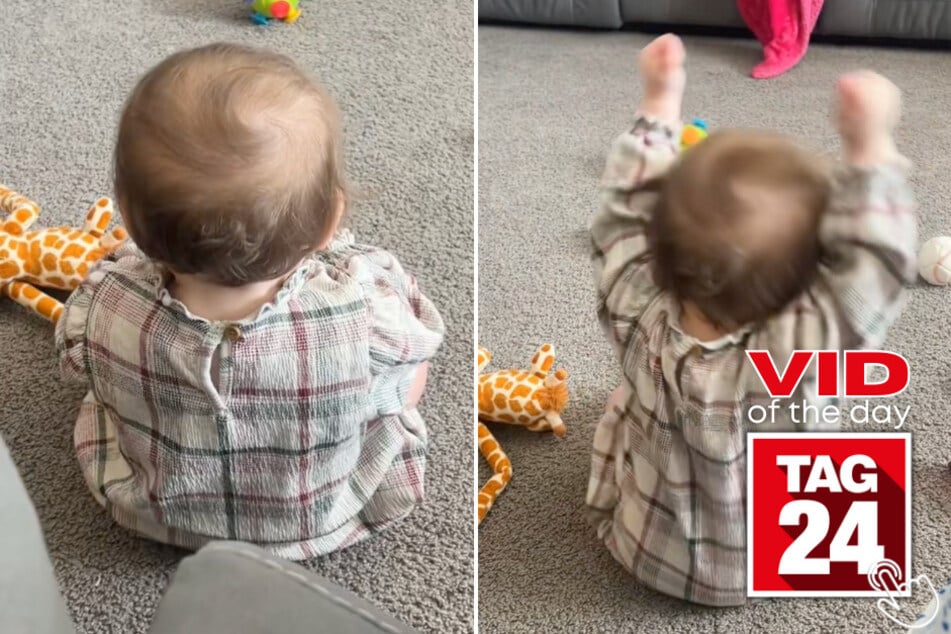 This baby heard her favorite song and clocked in immediately!