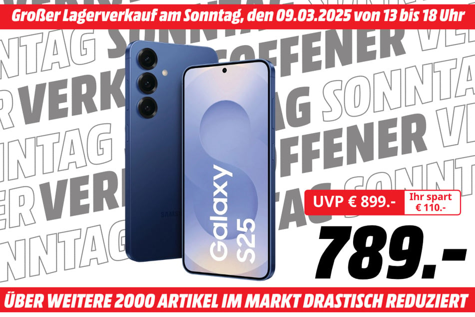 Samsung Galaxy S25 für 789 statt 899 Euro.