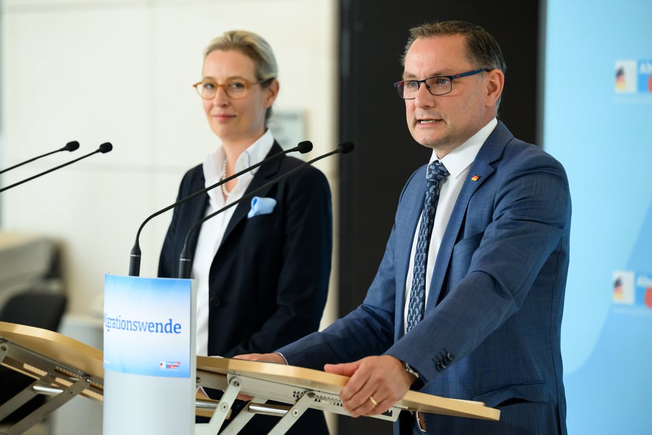 Die Vorsitzenden der AfD-Bundestagsfraktion: Alice Weidel (44, l.) und Tino Chrupalla (48).