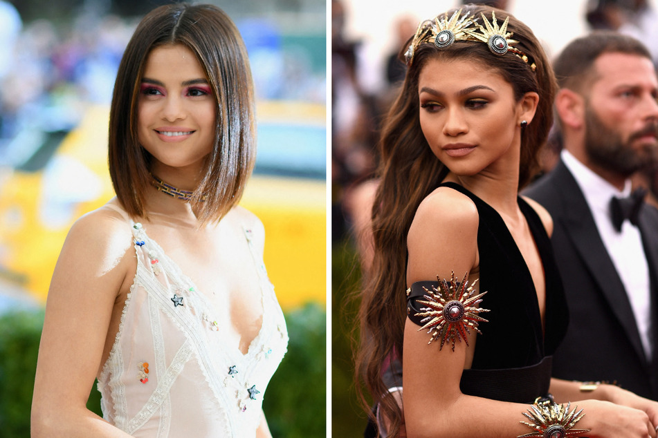 Fans of Selena Gomez (l) and Zendaya were fooled by viral photoshopped images of them that claimed to be from the 2023 Met Gala.