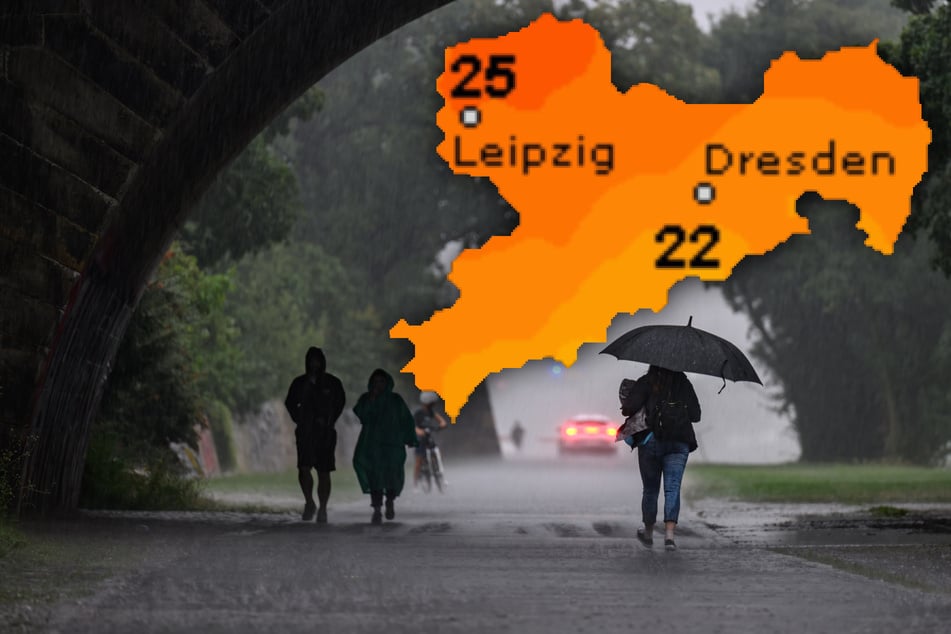 Schon der Sonntag zeigte sich in Sachsen verregnet und abgekühlt, teilweise auch mit Unwettern und Überschwemmungen. Auch am Montag steigen die Temperaturen nicht auf mehr als 21 bis 24 Grad.