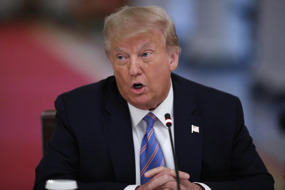 Donald Trump, Präsident der USA, spricht während einer Veranstaltung im Rahmen des "Nationalen Dialogs über die sichere Wiedereröffnung von Amerikas Schulen" im Ostsaal des Weißen Hauses.