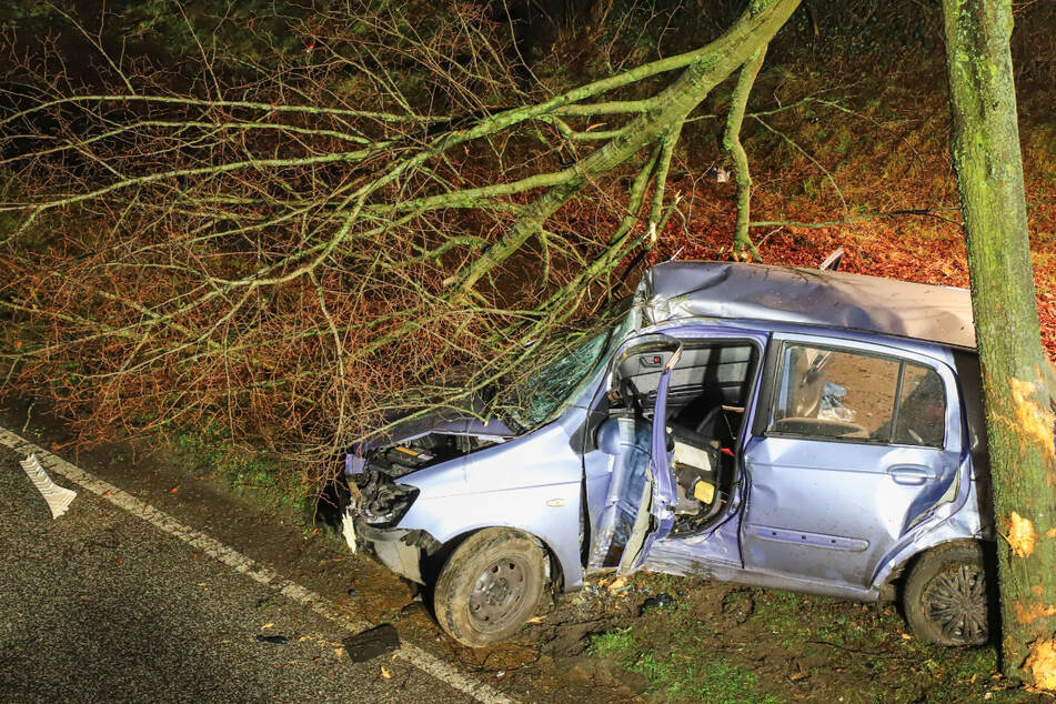Raser (19) rammt zwei Bäume und wird eingeklemmt: Lebensgefahr!
