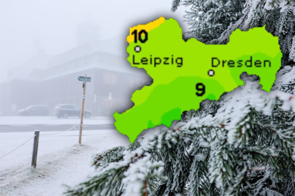 Winterwunderland in den Bergen: Bereits am Mittwoch blieb in Sachsen erstmals wieder Schnee liegen.