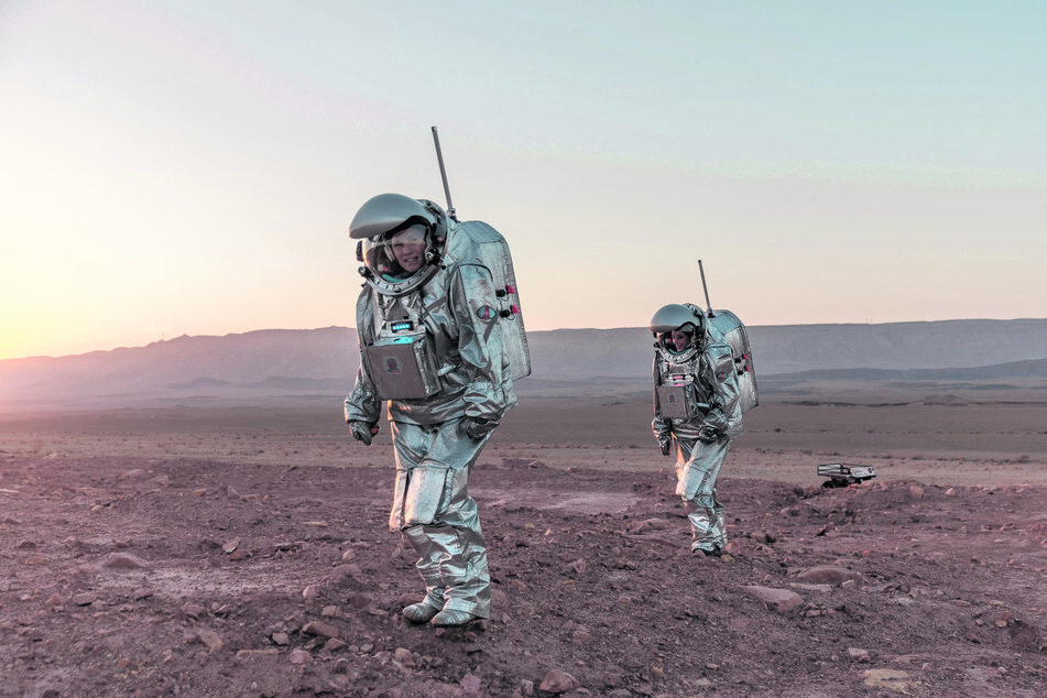 In der israelischen Wüste Negev simulierten die Forscher einen Einsatz auf dem Mars.