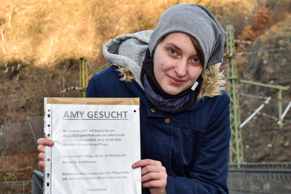 Mit solchen Plakaten suchte Stella Kaiser (20) nach Amy: "Ich will schon lange einen Hund und Mutti meinte, dieser oder keiner."