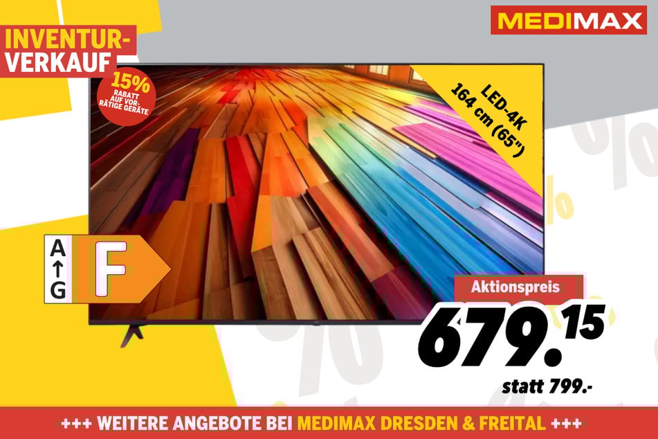 65-Zoll LG-Fernseher für 679,15 Euro.