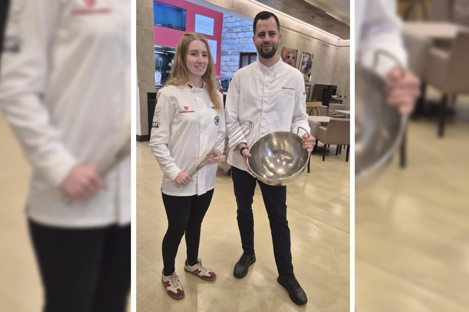 Bei Küchenchef Sven Evers (36) holt sich Julia Fuchs (22) noch ein paar Tipps für den Culinary World Cup.