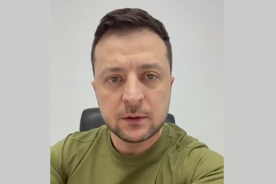 Ukrainian President Volodymyr Zelensky speaking in a video posted to Twitter.