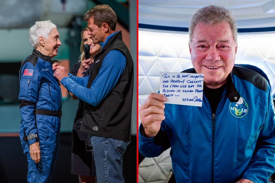 Jeff Bezos' space program is responsible for the two oldest astronauts ever, Wally Funk (l.) and William Shatner (r.).