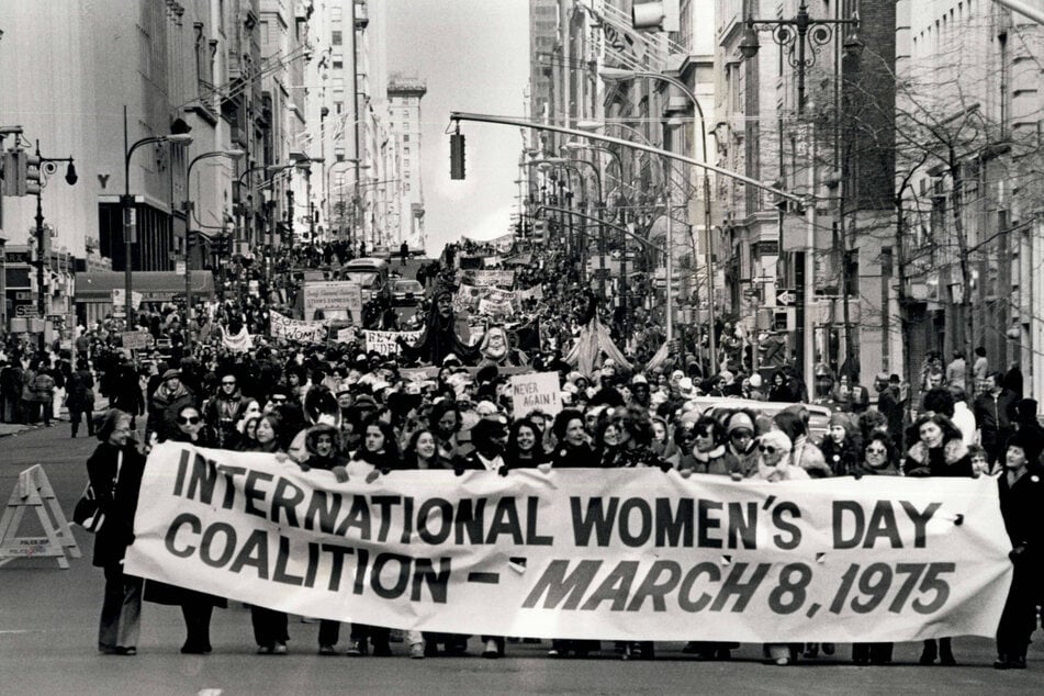 The UN began observing International Women's Day in 1975, and New York City hosted a thousands-strong march to mark the occasion.
