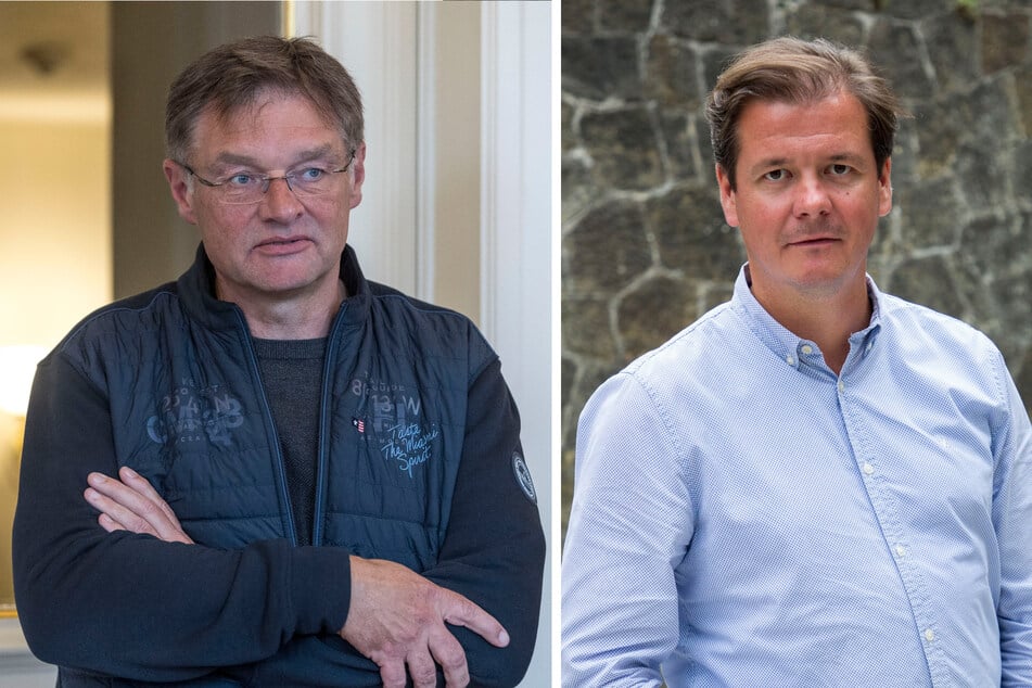 Holger Zastrow (54, FDP) und Matteo Böhme (41) betreiben mit ihrer Plan de Saxe GmbH den Augustusmarkt.