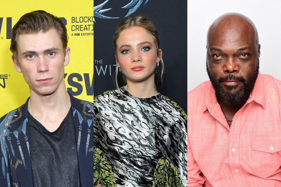 From l. to r., Owen Teague, Freya Allan, and Peter Macon will star in Kingdom of the Planet of the Apes.