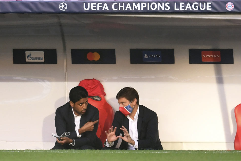 Klub-Boss Nasser Al-Khelaifi (47, l.) und Sportlicher Leiter Leonardo (51, r.).