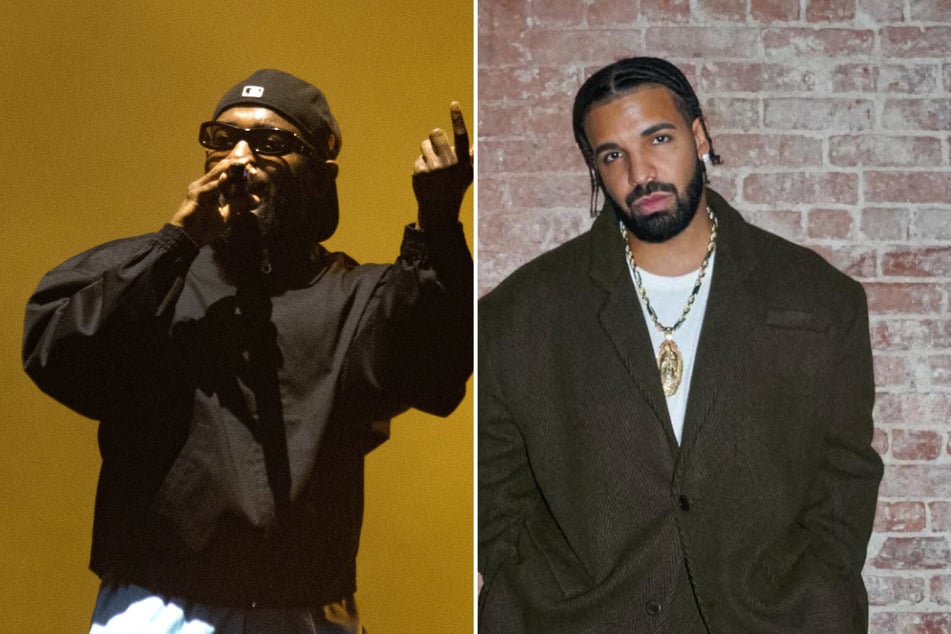 Drake (r.) has reignited his feud with Kendrick Lamar as he threatens legal action against Universal Music Group over Kendrick's hit diss track Not Like Us.