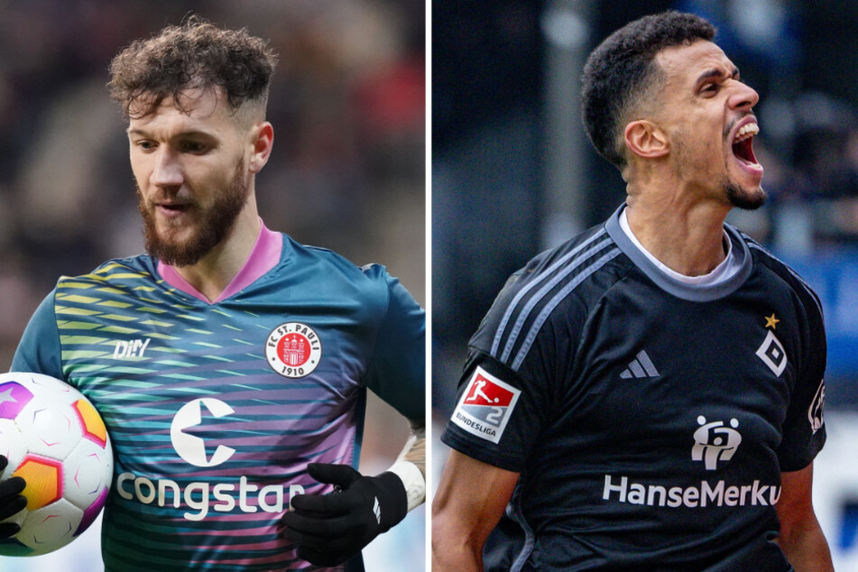 St.-Pauli-Laufwunder Marcel Hartel (27, l.) und HSV-Knipser Robert Glatzel (29) sind nicht nur die Topscorer ihrer Teams, sondern auch der 2. Liga.