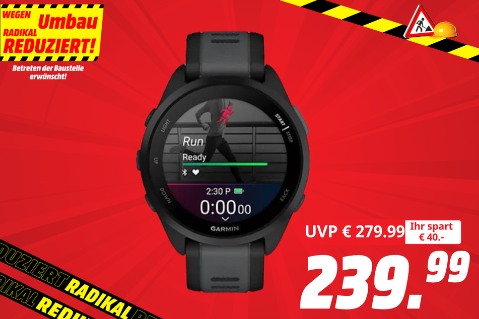 Garmin-Smartwatch Forerunner 165 für 239,99 statt 279,99 Euro.