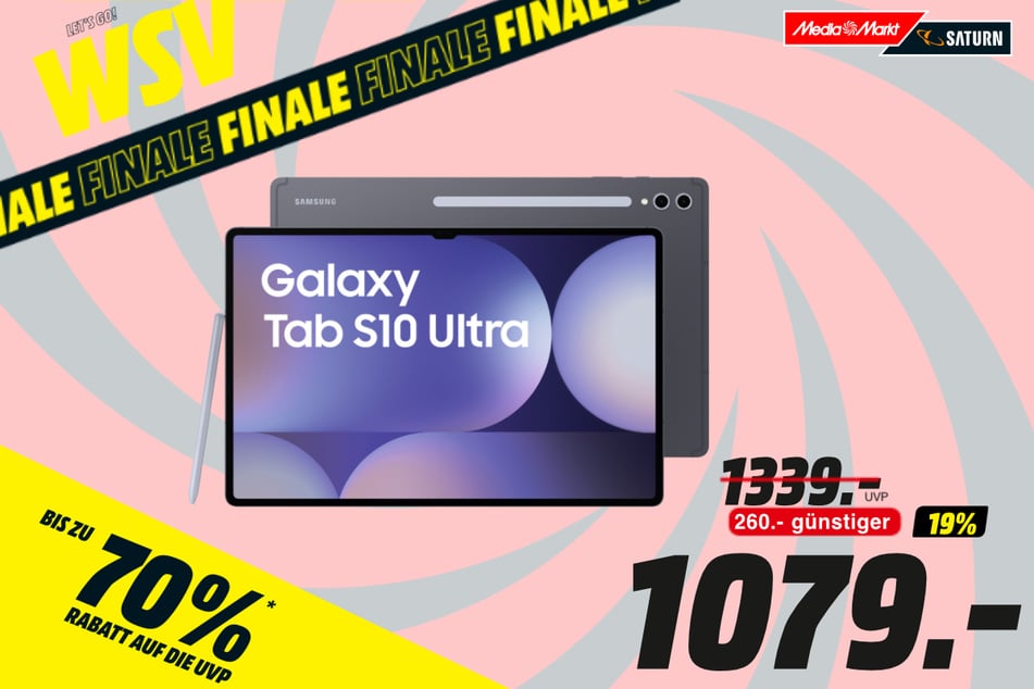 Samsung Galaxy Tab S10 Ultra für 1.079 statt 1.339 Euro.