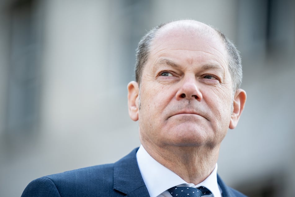 Olaf Scholz (SPD), Vizekanzler und Bundesminister der Finanzen, gibt eine Pressekonferenz.