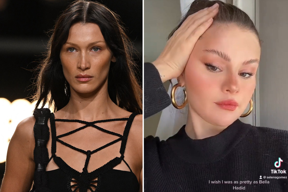 Selena Gomez (r) shared her love and admiration for model Bella Hadid on TikTok and Instagram.