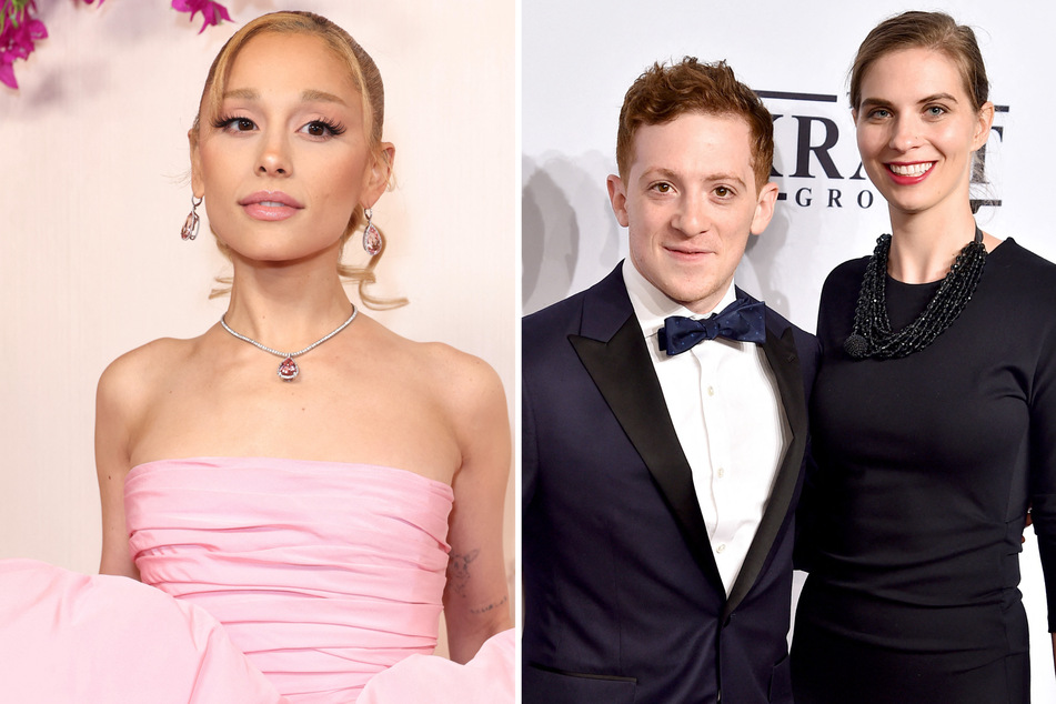 Ariana Grande (l.) is rumored to be dating Ethan Slater, who filed for divorce from his wife Lilly Jay (r.) shortly after dating speculation surrounded him and Grande.