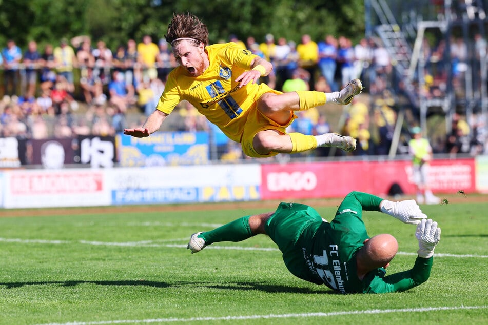 Dorian Cevis (24) nutzte eine Chance gegen den FC Eilenburg für den Siegtreffer. Andere Szenen sahen hingegen teils etwas unglücklich aus.
