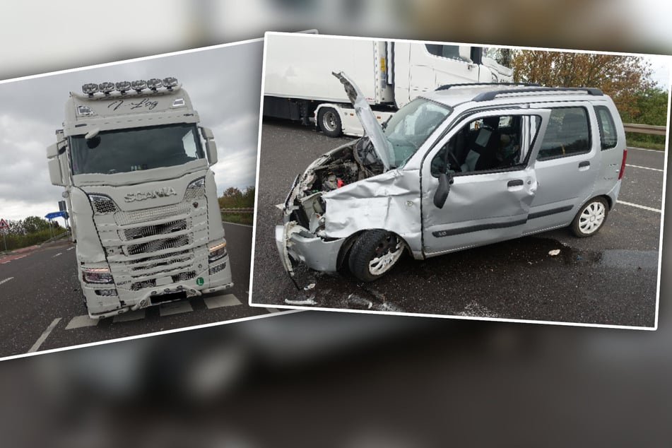 Sattelzug übersehen: Autofahrer bei Unfall auf B71 in Auto eingeklemmt
