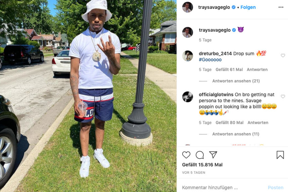 Der letzte offizielle Post von Tray Savage auf Instagram.
