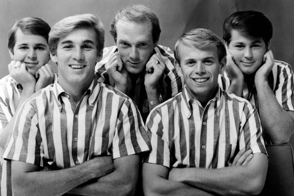 (From l. to r.) Beach Boys stars Carl Wilson, Dennis Wilson, Mike Love, Al Jardine, and Brian Wilson pictured in 1961.