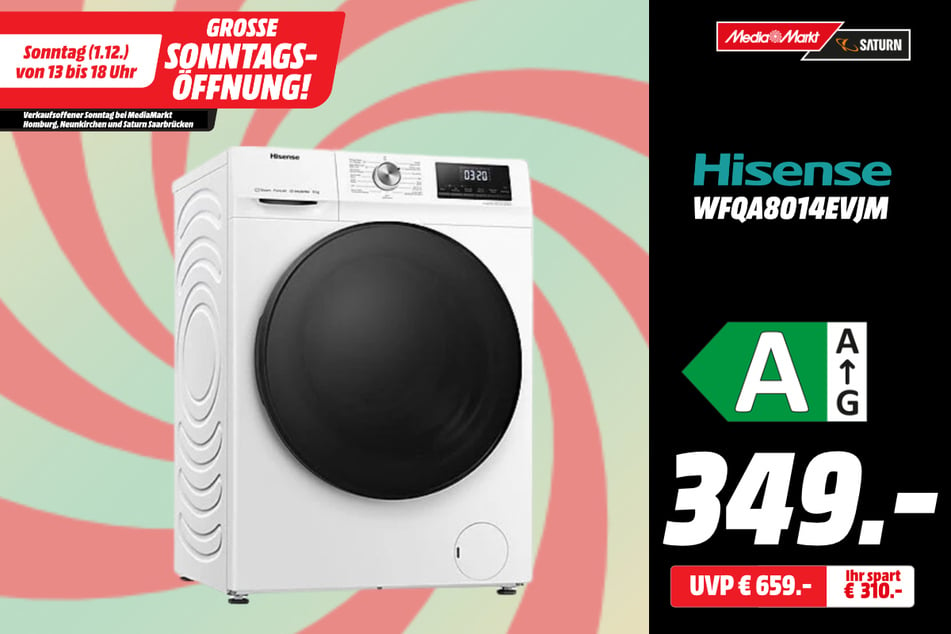 Hisense-Waschmaschine für 349 statt 659 Euro.