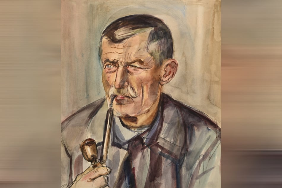 "Bauer mit Pfeife" titelte Hans Kotte dieses Porträt.