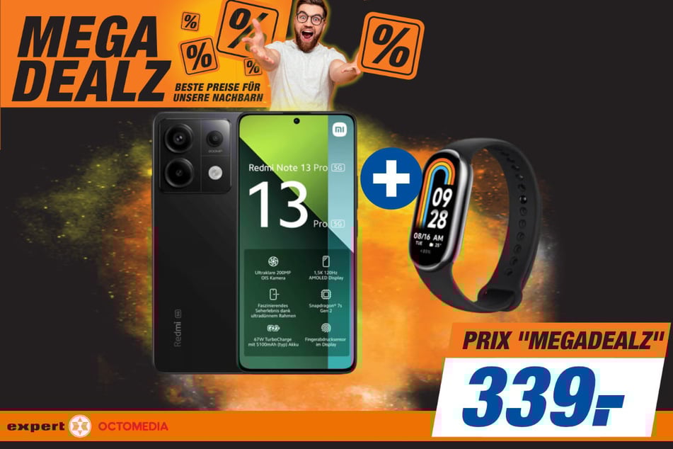 Xiaomi Redmi Note 13 Pro incluant Smart Band 8 au prix de 119 euros.